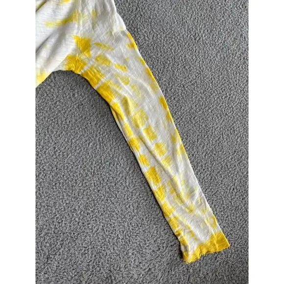 ATM Hoodie Sweater Medium Tie Dye Lightweight Cotton White Yellow Beach Boho - Picture 9 of 16